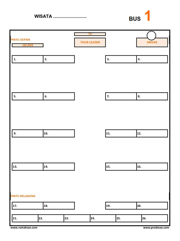 Download Denah Kursi Big Bus Pariwisata Seat 2 2 Excel