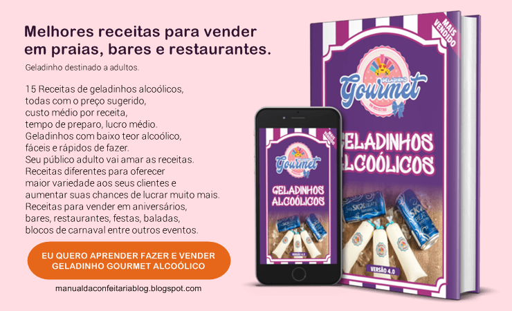 Geladinho gourmet alcoólico