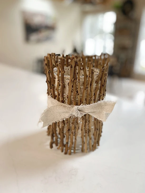 candle holder with sticks