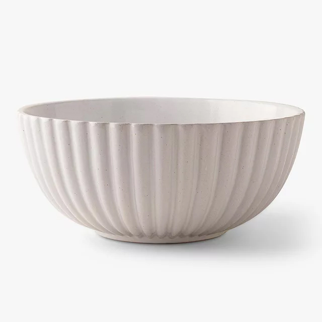 John Lewis Truly Stoneware Fluted Serve Bowl, 26cm, Pale Grey - UK interiors & style blog