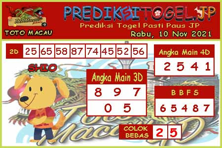 Prediksi Toto Macau JP Rabu 10 November 2021