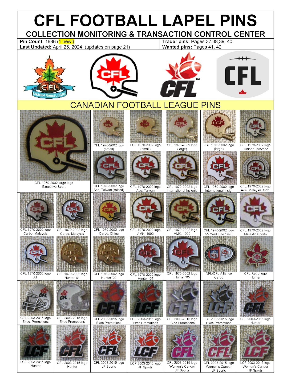 CFL Pin Collection: