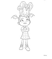 Vampirina with Wolfie on her head coloring page