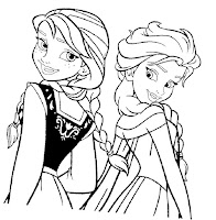 Anna and Elsa frosn coloring page for kids