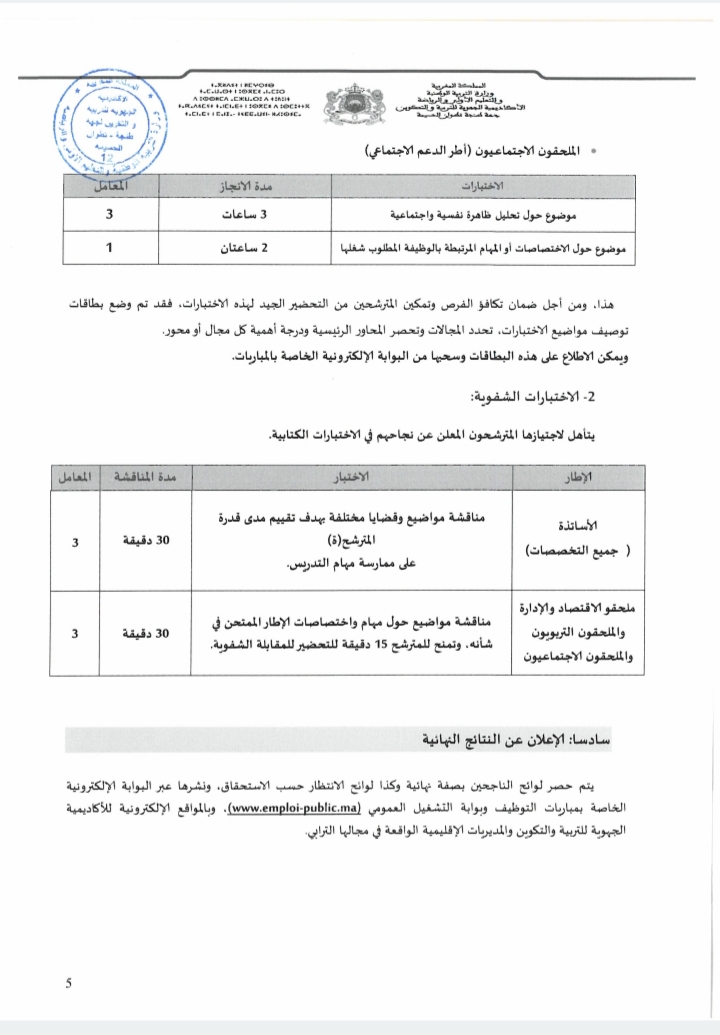 مباراة التعليم 2022 الاساتذة اطر الأكاديمية الجهوية للتربية والتكوين لجهة طنجة تطوان الحسيمة