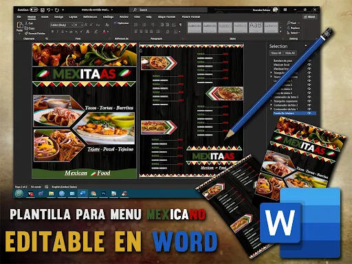 plantilla para hacer un menu mexicano en word