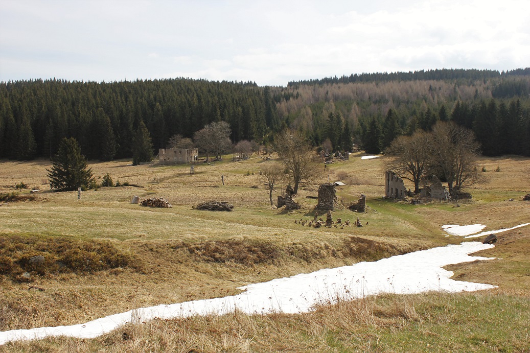 zaniklá osada Königsmühle v Krušných horách