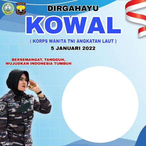 Desain Background Template Twibbon Hari KOWAL ke-59, Hari Korps Wanita Angkatan Laut 2022