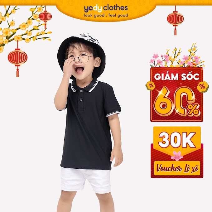 Mall Shop [ yodyclothes ] Áo phông polo kid YODY cho bé vải khô thoáng mềm mại hút mồ hôi KID3072