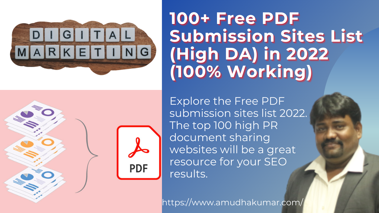 Explore the Free PDF submission sites list 2022. The top 100 high PR document sharing websites will be a great resource for your SEO results.