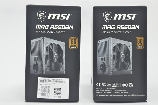 MSI MAG A550BN 550W - 80+ Bronze ATX 