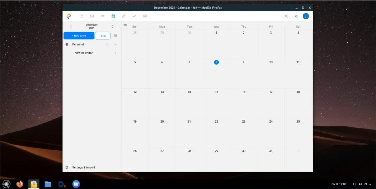 Ubuntu Web e Calendar