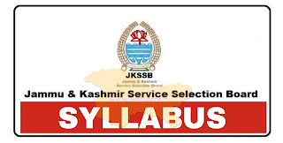 JKSSB,JKSSB SYLLABUS,jkssb syllabus notification no 3 of 2021