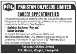 Pakistan Oilfields Limited POL Jobs 2022 Latest Jobs.pakoil.com.pk | New Jobs 2022 in Pakistan