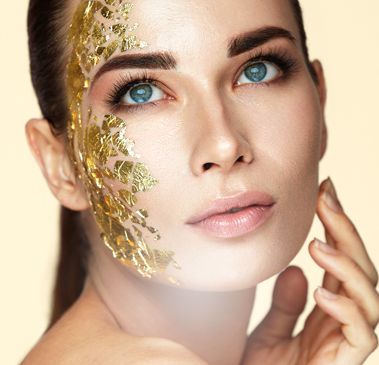 gold in skincare, cosmetics and health