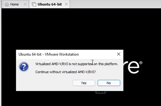 How to Solve Virtualize AMD-V/RVI is not support on this platform
