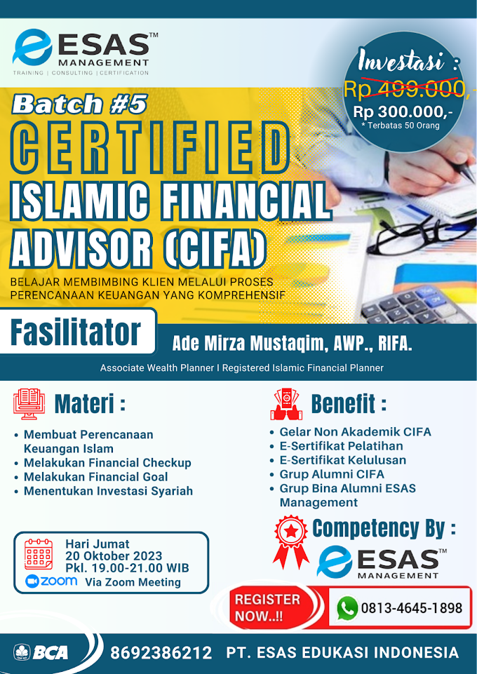 WA.0813-4645-1898 | Certified Islamic Financial Advisor (CIFA) 20 Oktober 2023