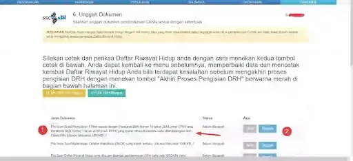 File Scan Daftar Riwayat Hidup yang diisi dan diunduh dari pengisian DRH pada web SSCASN yang digabung menjadi 1 file pdf dan sudah dibubuhi materai serta ditandatangani oleh calon ASN (Ukuran Maksimal 1000 KB, )