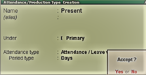 how to create attendance in tally erp 9