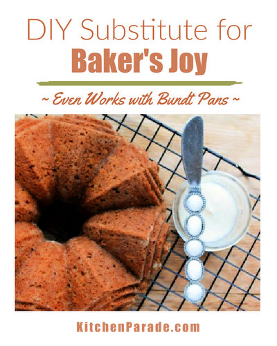 DIY Substitute for Baker's Joy ♥ KitchenParade.com, just three ingredients and works like a charm.