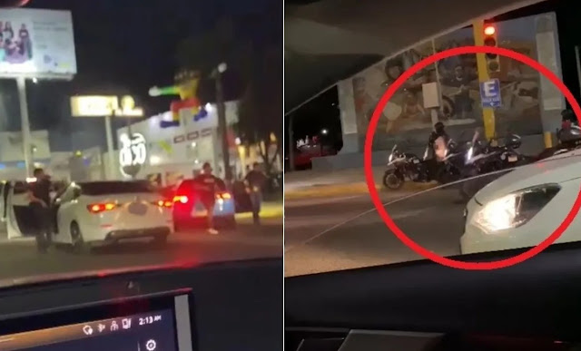 Video: Bajen sus armas, se alcanza a ver en la grabación como jóvenes Sicarios del Cártel de Sinaloa se encañonan con Estatales en plena avenida de Culiacán, Sinaloa