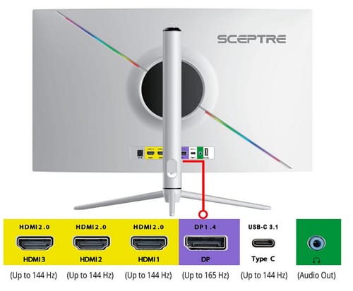 Sceptre C325B-QWN168W 165Hz QHD Curved Monitor