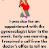 Due appointment with the gynaecologist