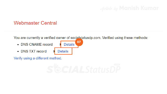 Steps to get or find the CNAME Record of Blogger - Webmaster Central Page, Steps to get or find the CNAME Record of Blogger, Webmaster Central Page