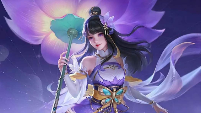 kagura water lily starlight skin wallpaper hd mobile legends