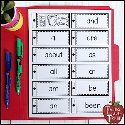 Printable Sight Word Flash Cards in Black and White