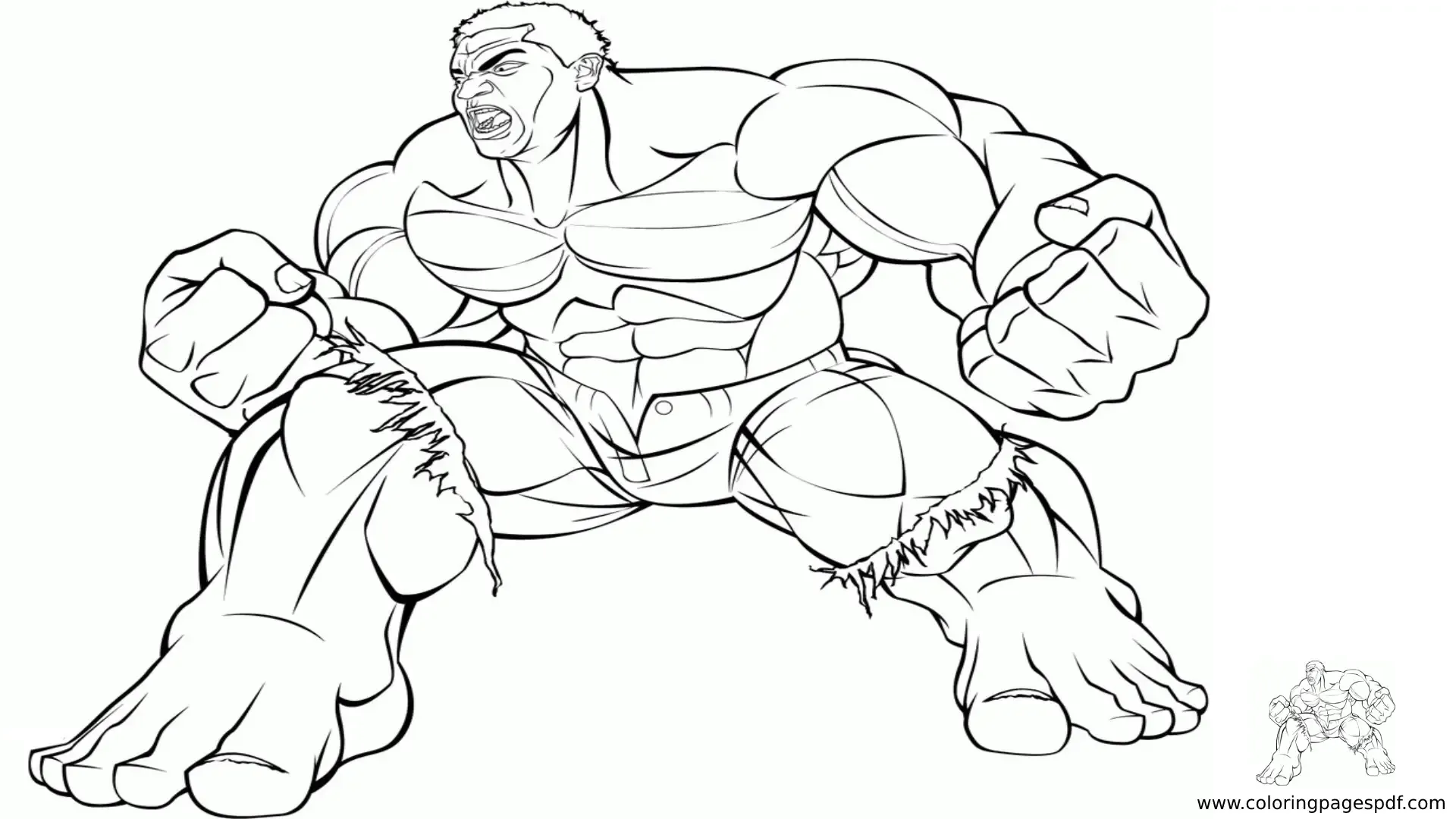 Coloring Pages Of Hulk In Fighting Position