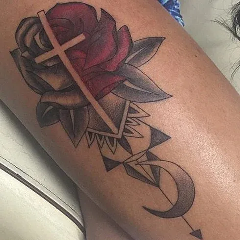 rose vine tattoo