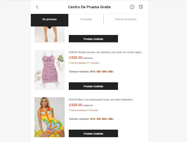 shein free trial center Colombia