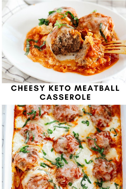 CHEESY KETO MEATBALL CASSEROLE