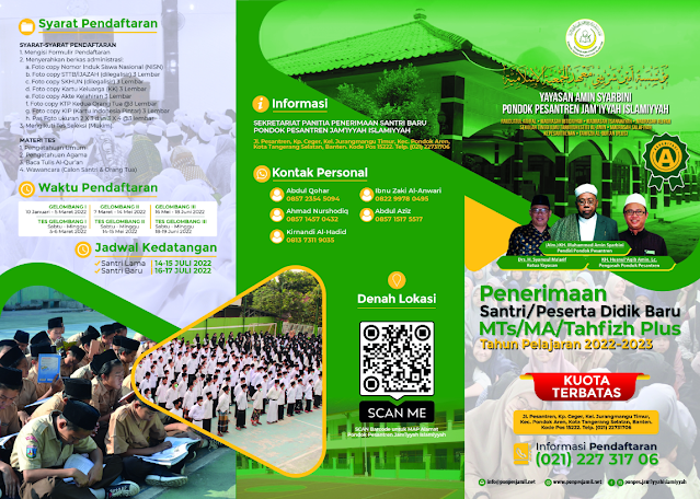 Brosur Pendaftaran Pondok Pesantren Jam'iyah Islamiyah Kota Tangerang Selatan