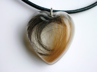 Resin heart pendant for pet fur