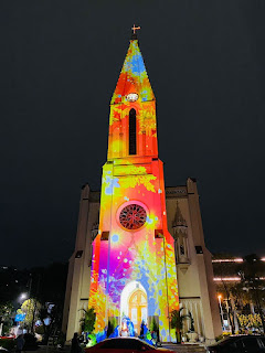 vídeo mapping na Matriz de Santa Teresa