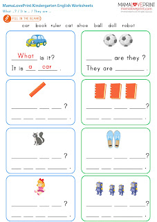 MamaLovePrint . Grade 1 English Worksheets . What is it ? What are they? Plural noun PDF Free Download