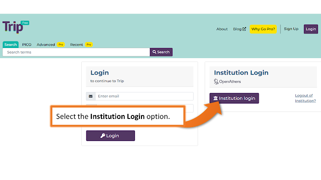 Choose the button Institution Login on the right-hand-side of the page