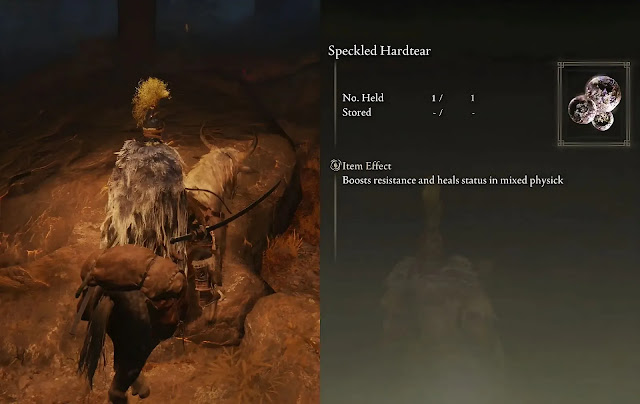 How to get the Speckled Hardtear that temporarily raises all resistances in Elden Ring and heals all status ailments