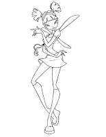 Musa the Fairy of Music coloring page for kids