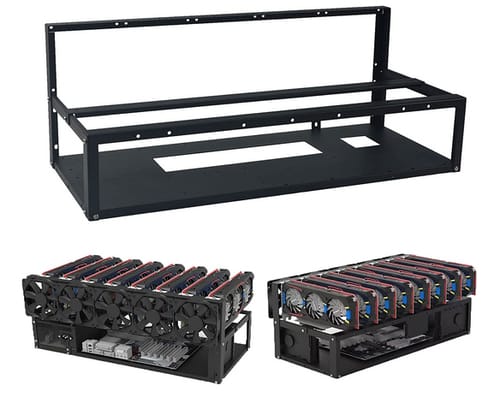 velocitybyte 8 GPU Steel Open Air Mining Rig Frame Kit for Bitcoin