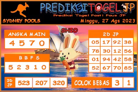 Prediksi Togel Sidney JP Minggu 27 Juli 2023