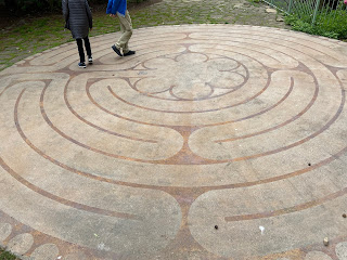 Following a friend around the St. Paul's labyrinth in Seattle.