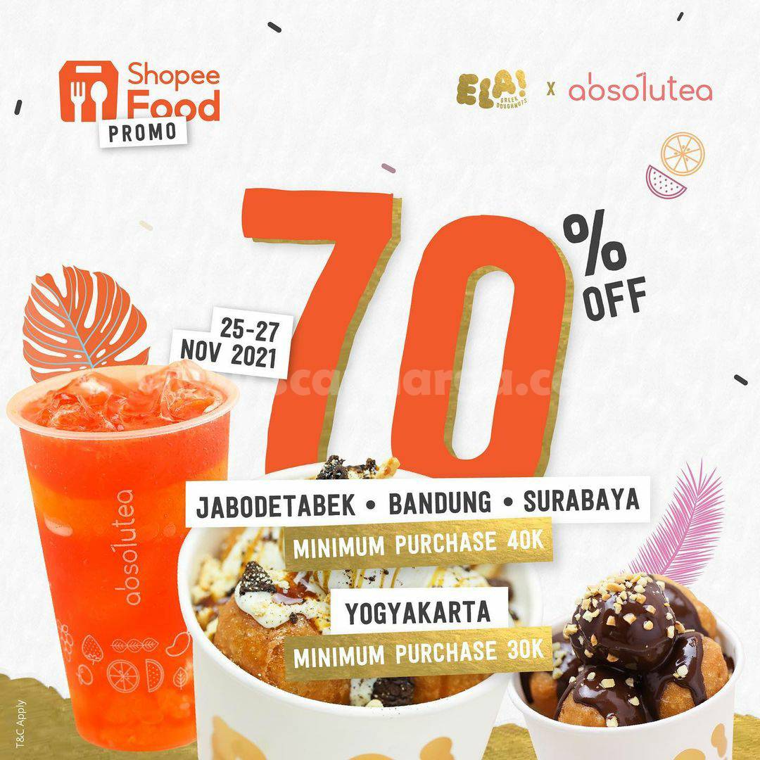 Promo ABSOLUTEA PAYDAY ShopeeFood – DISKON hingga 70%