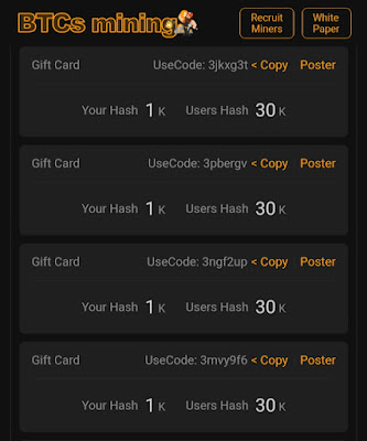 GiftCard Code BTCs Tutorial Mining