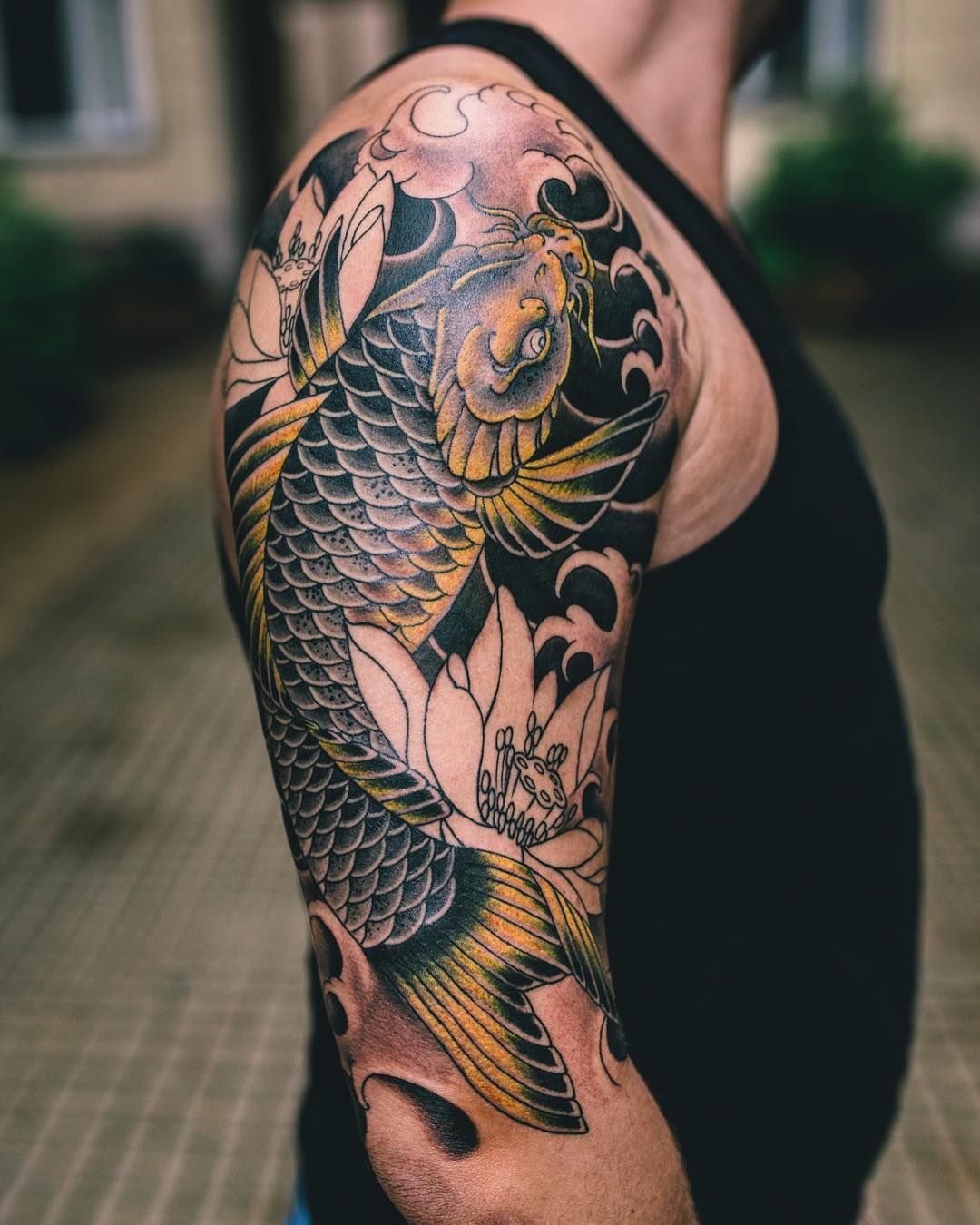 A koi fish tattoo is a beautiful design that shows courage and overcoming obstacles. A koi fish is the perfect choice for someone who lives by their o