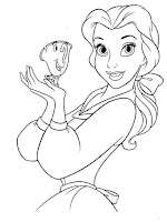 Belle and Chip the teacup coloring page