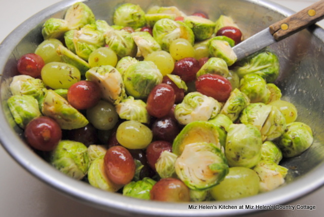 Sheet Pan Brussels Sprouts and Grapes at Miz Helen's Country Cottage