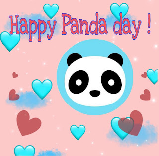 Happy panda day greeting card